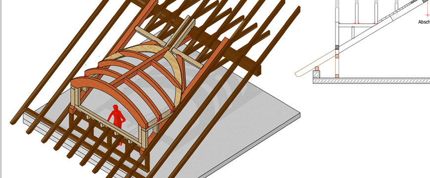 Holzbau - Tonnengaube im Bestand